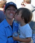 kiss from her son