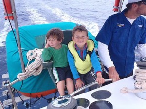 Fun ride snorkling with children