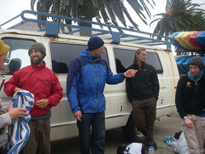 Guides with Tour Van Guides preparing for kayak trip